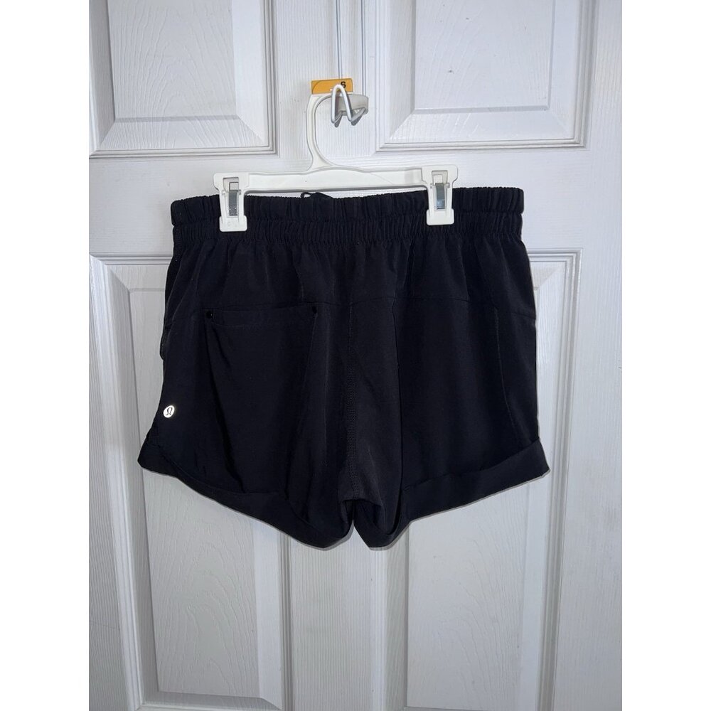 LULULEMON Womens Spring Break Away Shorts Running Drawstring Black Sz 8 - Picture 6 of 9
